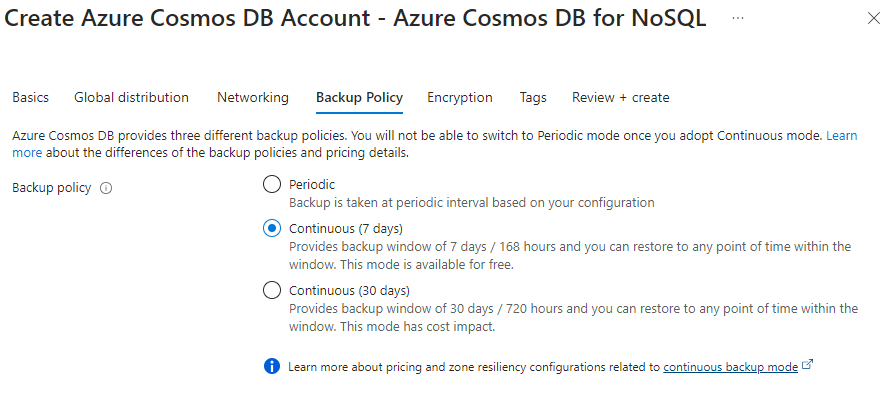 Cosmos backup