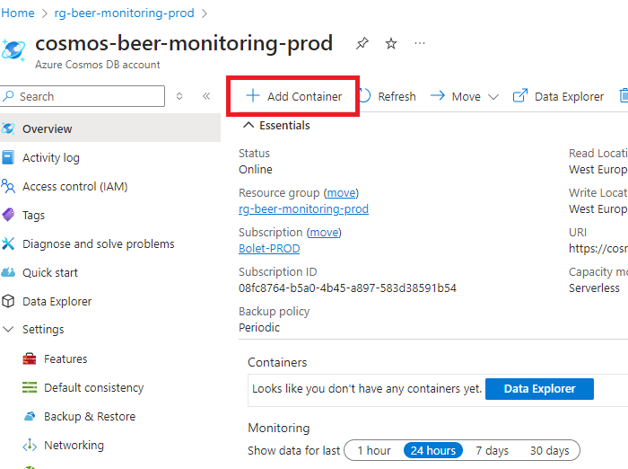Cosmos Create Db