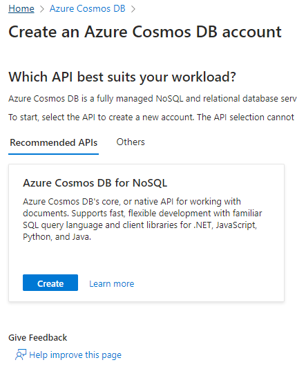 Cosmos NoSQL